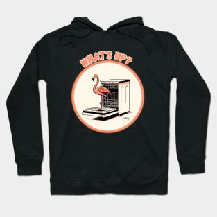 Sweet Animals: Amm.. What's Up? - Cute Flamingo - A Funny Silly Retro Vintage Style Hoodie